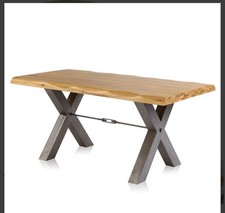 Oak Furnitureland Dining Table Brooklyn Living Edge 6Ft RRP £999