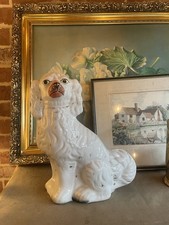 Staffordshire Pottery Large Fireside Dog  Antique 30cm