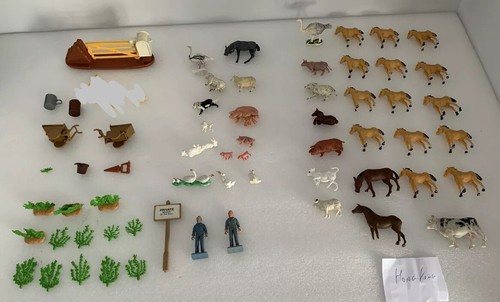 Vintage plastic farm animals - plastic,