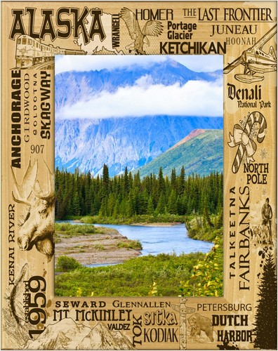 Alaska montage laser engraved - alaska,