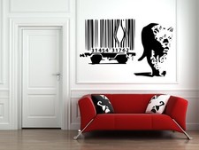 Banksy Barcode Leopard Cage Wall Sticker Removable Wall Art Decal 60cm x 100cm