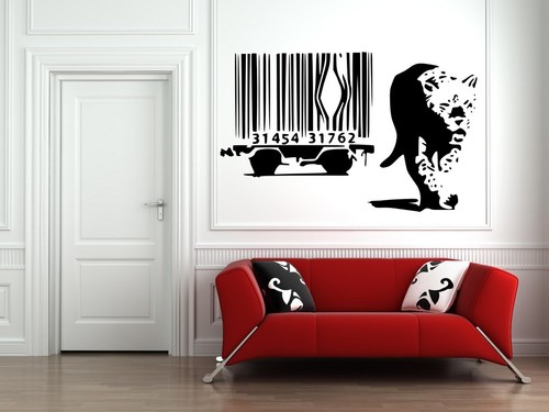Banksy barcode leopard cage - barcode,