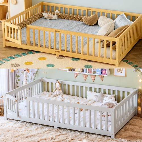Kids floor bed guardrails - bed,