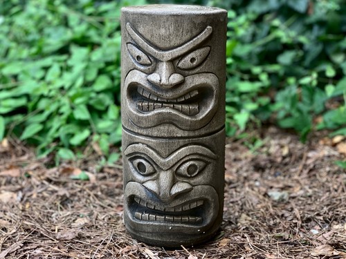 Concrete tiki statue - ,