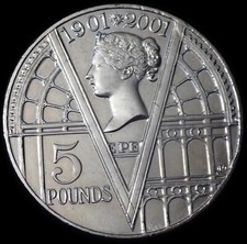 UK 5 Pounds 2001 Elizabeth II