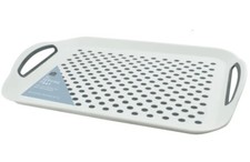  Anti Slip Serving Tray Plastic Rubber Grip Lap Waiter Serve Food Dinner Drink