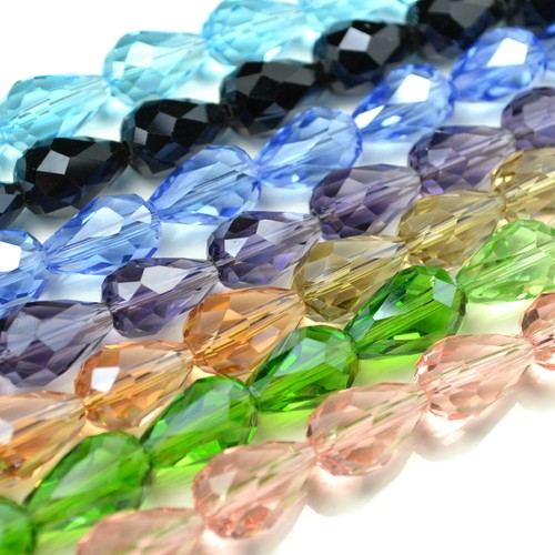 Faceted teardrop crystal glass - teardrop,