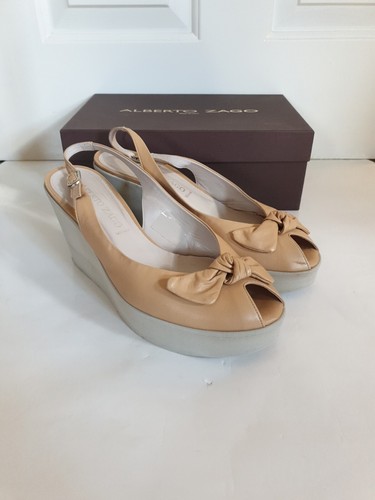Alberto zago beige wedges - zago,