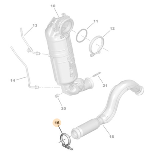 Genuine exhaust fixing - 1x,