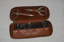 1900S VICTORIAN ED. LEATHER NEEDLE CASE AND SCISSORS - ANY USE????