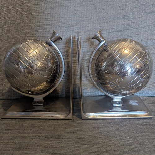 Globe aluminium bookends - aluminium, *