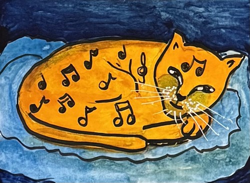 Aceo original watercolour cat - original,