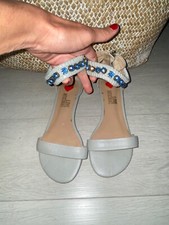 MOSCHINO Leather Sandals Size UK 4 EU 37 Flats Shoes Beach Sliders Flip Flop