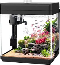AQQA 5L Aquarium Starter Kits,Nano Fish Tank with Filter and LED Light,Self Cle