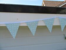 DUCK EGG BLUE GEMETRICAL PVC GARDEN / INDOOR BUNTING 3 MTRS APPROX 10FT