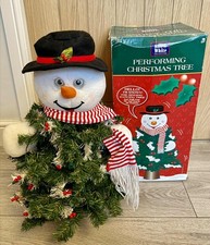 Rare Snowy The Snowman Singing Dancing Performing Christmas Tree 20" Decoration