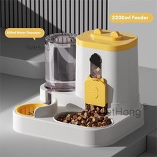 Feeder Food Water Dispenser Bowl Automatic Dog Cat Bottle Pet Self Feeding 2 in1