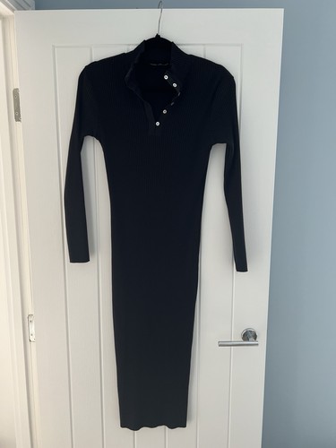 Zara black stretch knit long - black,