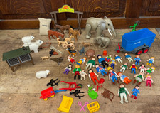 Lot Playmobil Zoo/Farm Animals/People/Accessories Elephants/Horses Etc