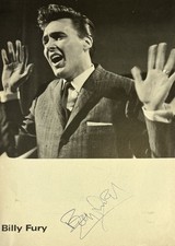 Billy Fury & Heinz Burt - Signed Autograph - Programme Page - COA