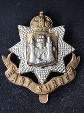 East Surrey Regiment Original British Army Cap Badge
