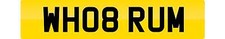 PRIVATE NUMBER PLATE WH08 RUM