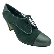 HB Espana Ladies Womens Lace Up Low Heel Smart Grey Suede Trouser Shoes 5.5