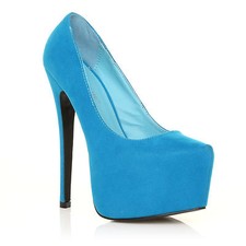 WOMENS LADIES CONCEALED PLATFORM STILETTO HIGH HEELS PARTY COURT SHOES SIZE 3-8