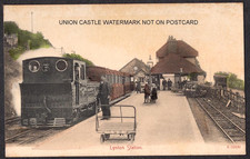 COLOUR MATT POSTCARD LYNTON & BARNSTAPLE RAILWAY STATION AT LYNTON c1910