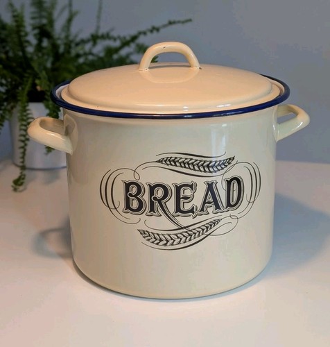 Enamel bread bin lid - bread,