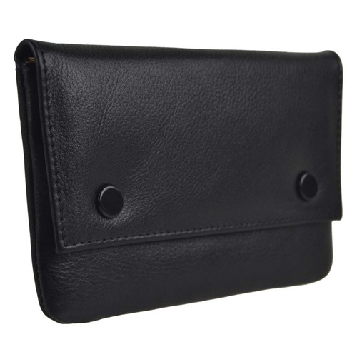 Lined black leather rolling - leather,