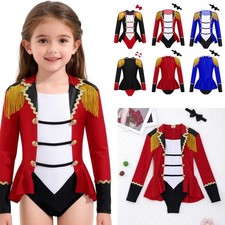 Kids Girls Ringmaster Circus Fancy Dress Costume Carnival Cosplay Party Outfits