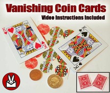 MAGNETIC VANISHING COIN CARDS MAGIC VANISH TRICK 2 MAGNETIC GIMMICK SHIM CARD