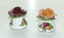 Royal Albert English Fine China Old Country Roses Posy Salt and Pepper Pots