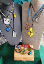 Murano Glass Pendants & Necklaces Costume Jewellery x 15 Job Lot Bundle