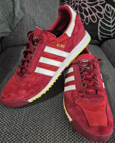 Mens red adidas sl80 trainers - adidas,