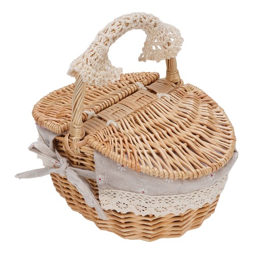 Wicker picnic basket with - wicker,