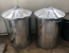 Metal Animal Feed Bins Two Available
