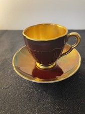 Carlton Ware demitasse cup & saucer. Stunning rouge royale and gilding