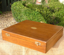 Wooden box cutlery canteen Empty Vintage Heavy Quality