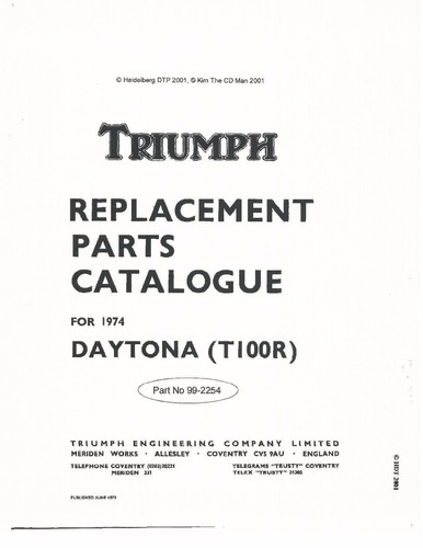 Triumph parts manual book 1974 - parts,