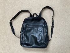WOMENS MARINA GALANTI FAUX LEATHER BACKPACK BLACK WORK LAPTOP RUCKSACK BAG