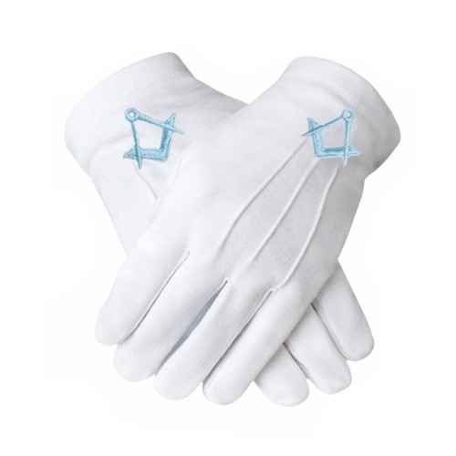 Masonic white cotton - white, gloves