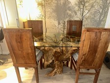 Teak Root Dinning Table And 4 Chairs