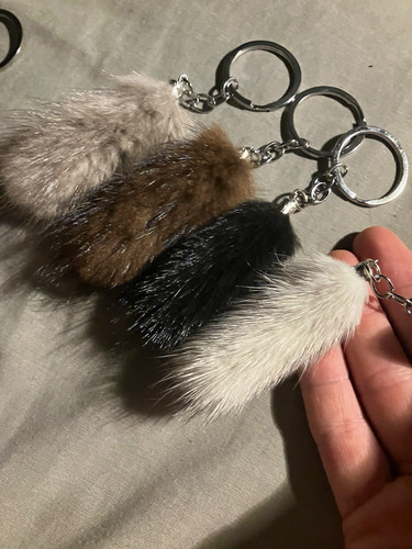 Mink tail keyring - mink, charm