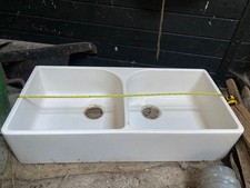 Double Belfast 2 bowl white ceramic sink
