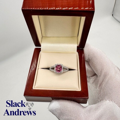 Pink sapphire and diamond ring - sapphire,