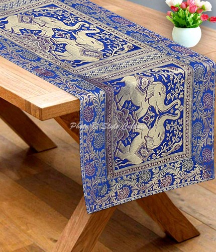 Indian jacquard table runner - table,