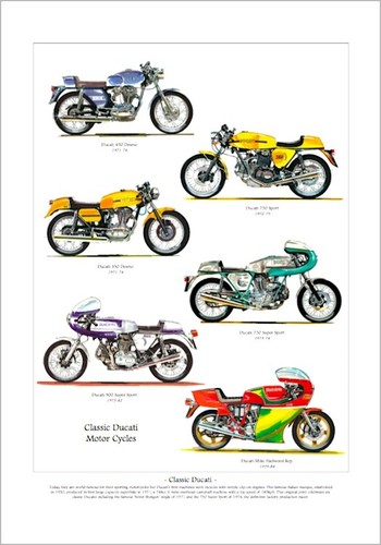 Ducati motor cycles art - ducati, print