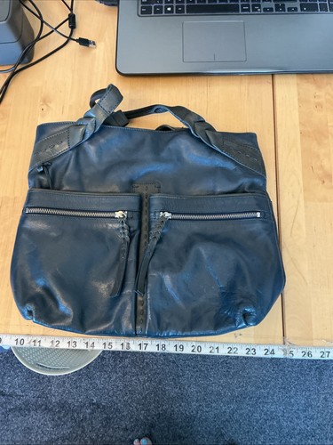 Radley large navy leather bag - navy,